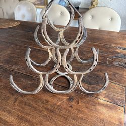 Wine Rack Made From Horseshoes