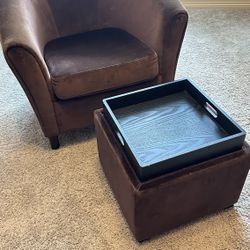 Armchair With Storage Ottoman 