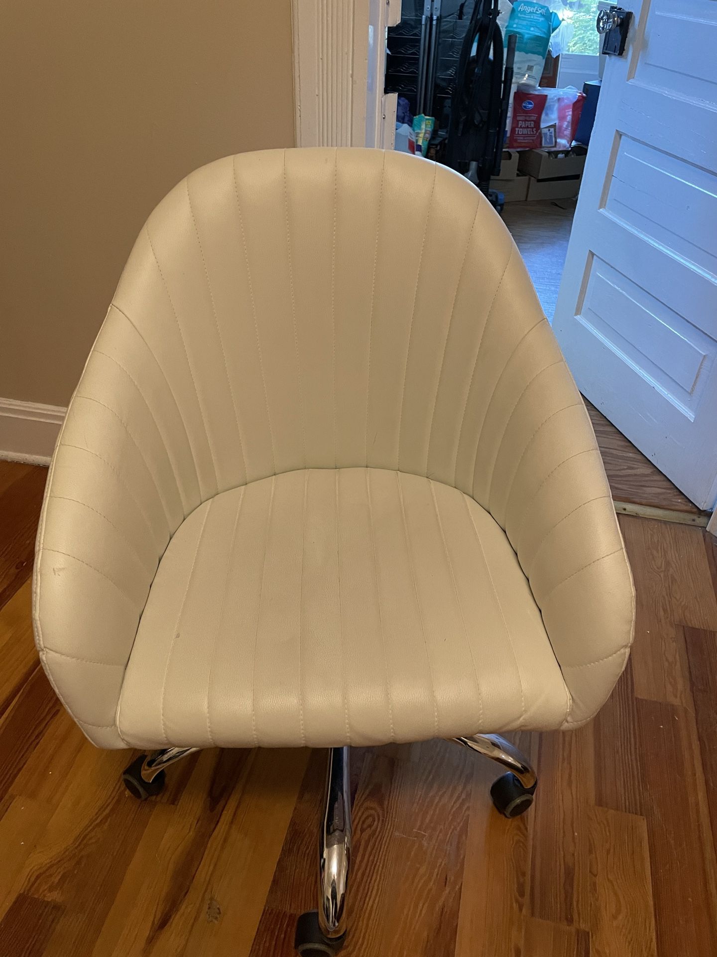 White Rolling Desk Chair 