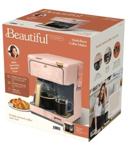 Beautiful Multi-Brew 12-Cup Programmable Drip & Single-Serve Coffee Maker, Rose (read description)