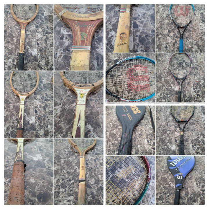 Newer And Vintage Tennis Rackets 