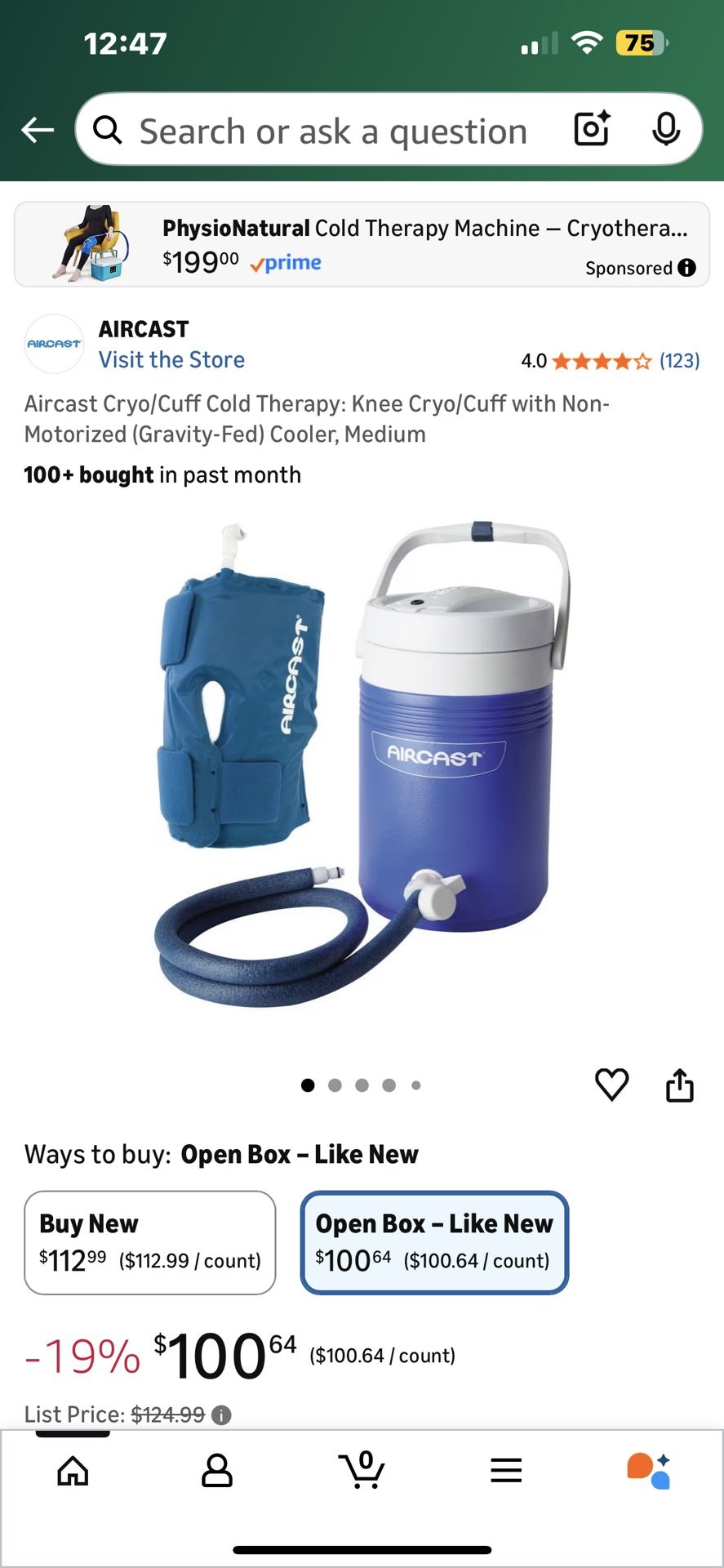 Aircast Ice Therapy Knee Cuff