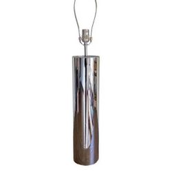   Vintage MID CENTURY Sonneman Chrome Silver Tall Cylinder Lamp