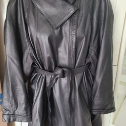 Italian Stylish  Black Goat Skin Leather Jacket SIZE 46