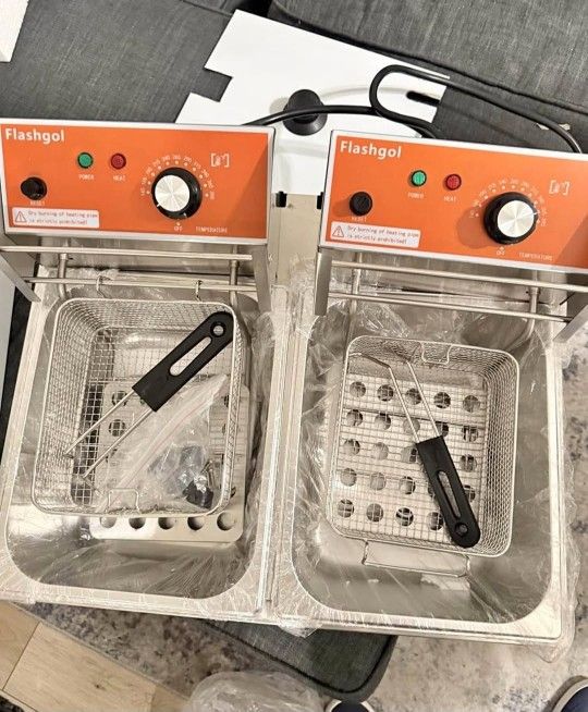 Commercial Double Deep Fryer 12L Stainless Steel Brand New Sealed