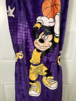 Official NBA Mickey Mouse Blanket Los Angeles Lakers