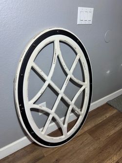 Oval Distressed White & Black Decorative Wall Frame