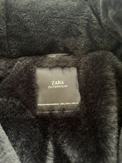 Zara Fur Detachable Hoodie Puffer Jacket 