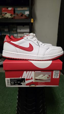 Air Jordan I Low Og White/red Sz 10 