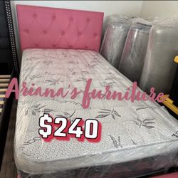 Twin Size Bed Frame With Pillow Top Mattress Included 