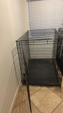 Large Black Wire Dog Crate with Tray