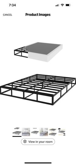 Queen Size Box Spring, 9 Inch Height-Profile Box Springs with Washable Cover, Heavy Duty Metal Mattress Foundations Easy Assembly Noise-Free
