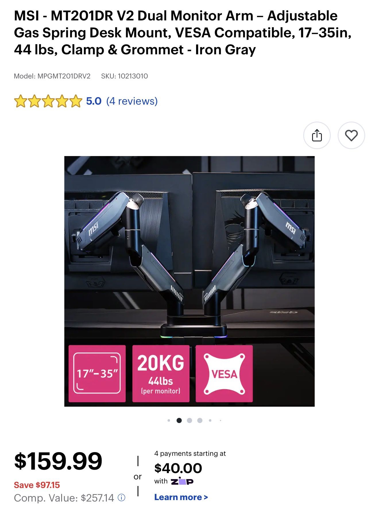 MSI Dual Monitor Arm