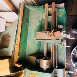 Vintage Metal Lathe Machine Green