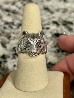 NEW stamped S925 sterling silver tiger ring