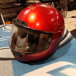 Used XL Full Face Helmet Red Scufed Up
