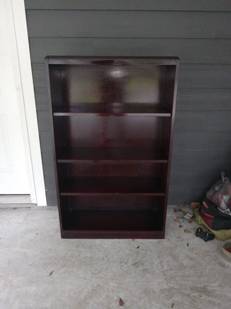 Solid Wood Bookshelf Deep Red Cherry 