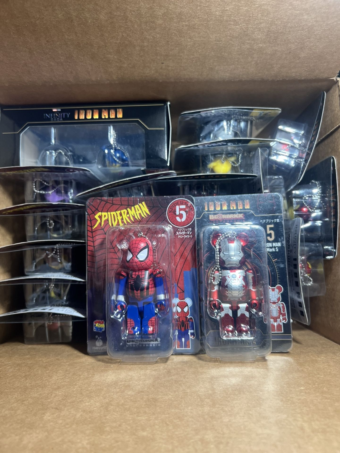 Be@rbrick 100% Marvel Spider-Man Iron Man X-Men Lot New