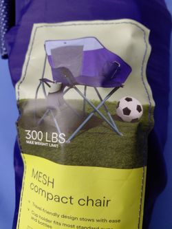 Blue Mesh Compact Folding Camp Chair