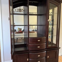 Cherry Wood China Hutch.  $350 OBO