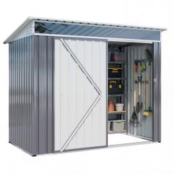 6x4 FT Outdoor Storage Shed, gray