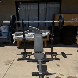 Bench Press And Squat Rack Set 