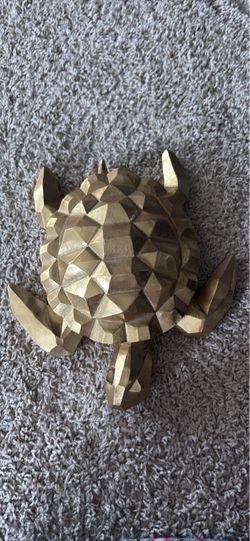 Gold Geometric Sea Turtle Figurine