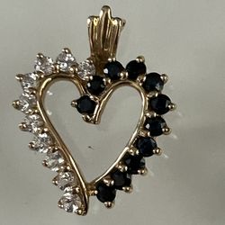 10 K Diamonds Heart Shaped Pendant 
