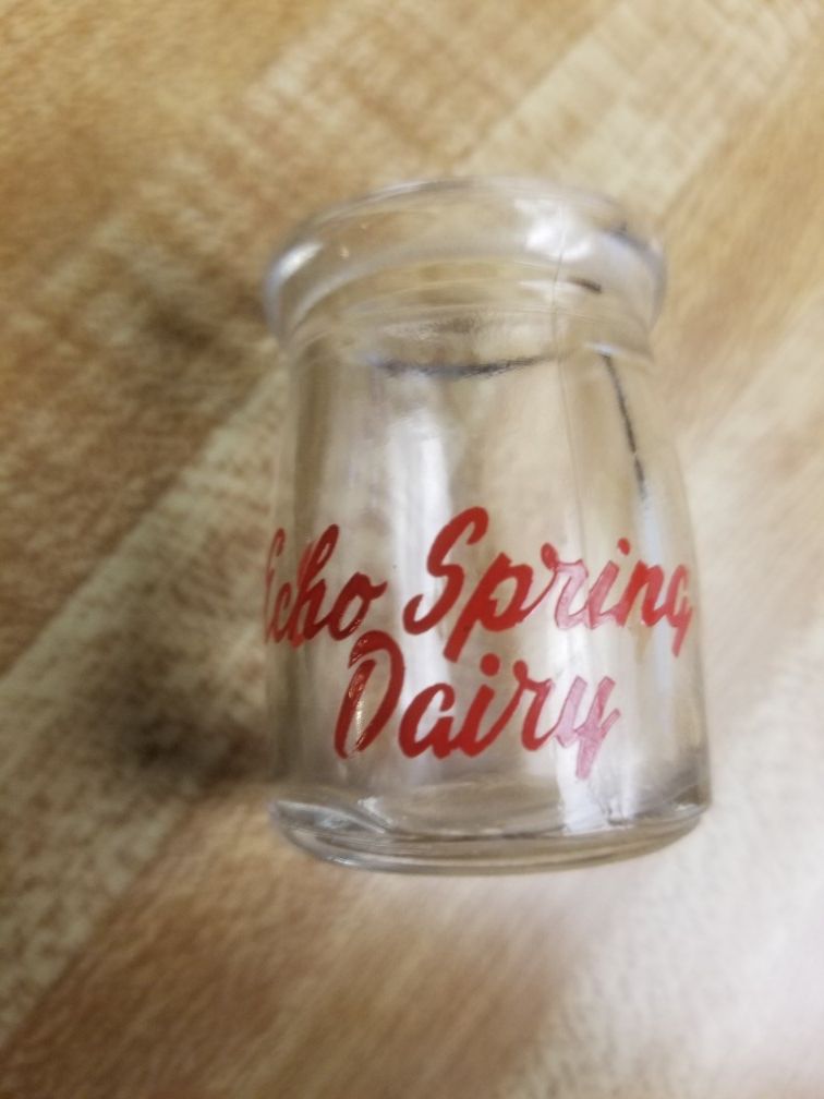 Vintage Echo Spring Dairy Restaurant Mini Creamer Bottle