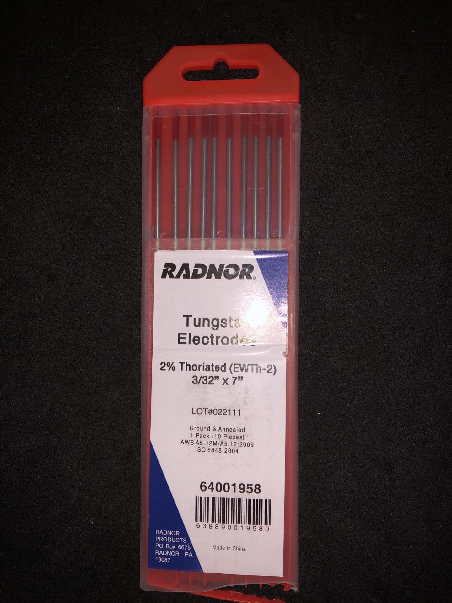 Radnor 3/32” X 7” Tungsten Tig Welding Electrodes 10 Pcs