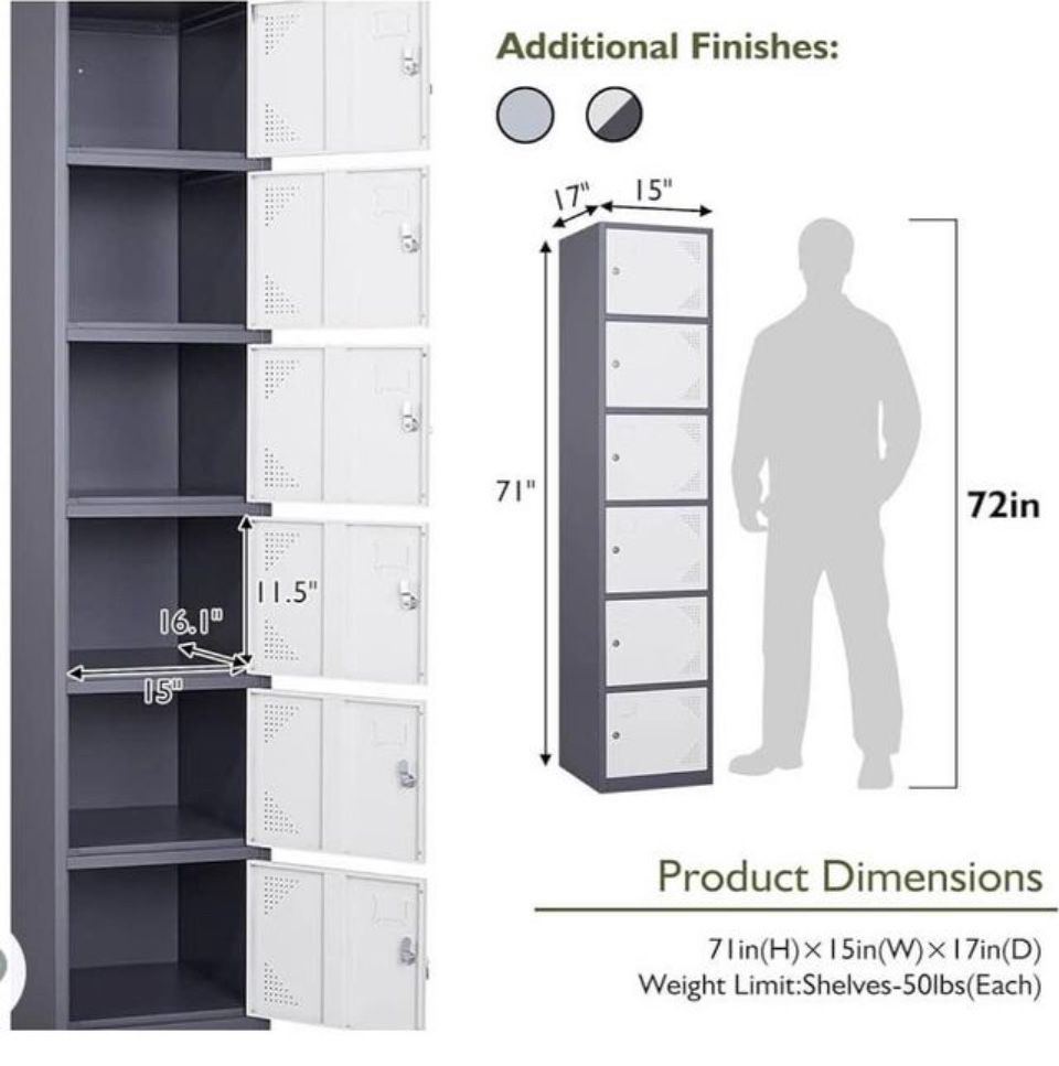 ✌️71”, 6 Doors Storage Locker For  Employee Lockers