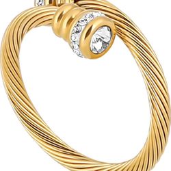 Cable Ring, a Cuff Pearl Ring Designed to Fit Finger Circumference Between 70mm-90mm