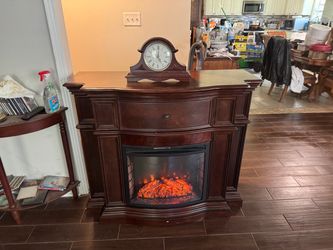 Electric fireplace      and clock