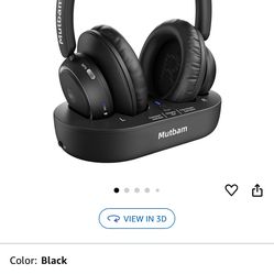 Mutbam Wireless Headphones for TV, TV Headphones Wireless for Seniors, TV Headphones Wireless with Transmitter Charging Base, Precise Sync Without Del