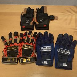 3 Pair Mens XL Batting Gloves Baseball Softball 