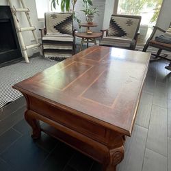 Large Rectangle Wood Coffee Table