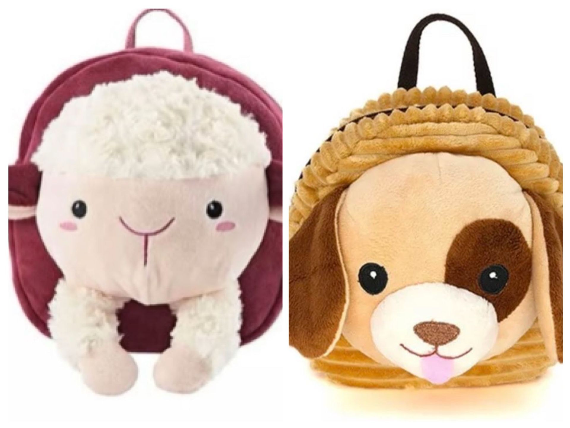 Mini Backpack with Leash Harness Short Plush Fabric Anti-Lost Children