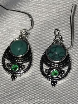 Turquoise silver earrings