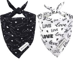 Realeaf Dog Bandana, Triangle Reversible Love Pet Scarf for boys or girls,NWT
