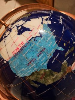 Genuine gemstone world globe