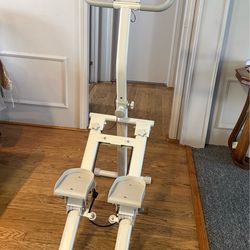 Compact White Stepper Exercise Machine with Digital Display – Space-Saving Home Cardio Trainer