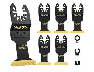 6PCS Titanium Oscillating Saw Blades for Metal Wood Nails Cutting Universal Multi Tool Blades Kit Oscillating Tool Blades for Soft Metal Material, Fit