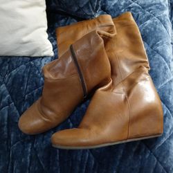 Italian Leather Wedge Boots 9.5