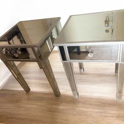 Chic Mirrored End Tables 