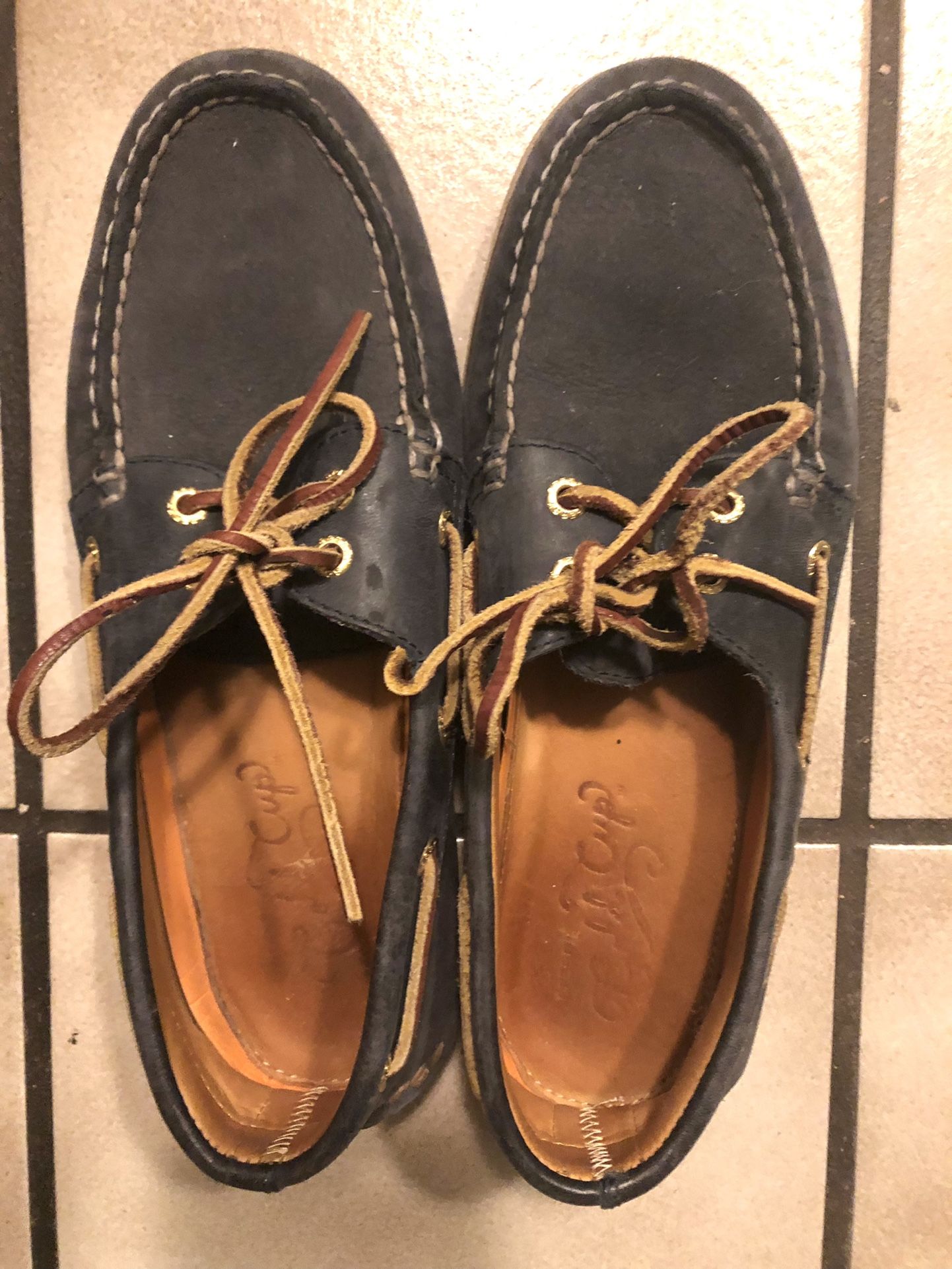 Sperry Blue Leather Boat Shoes Size 8