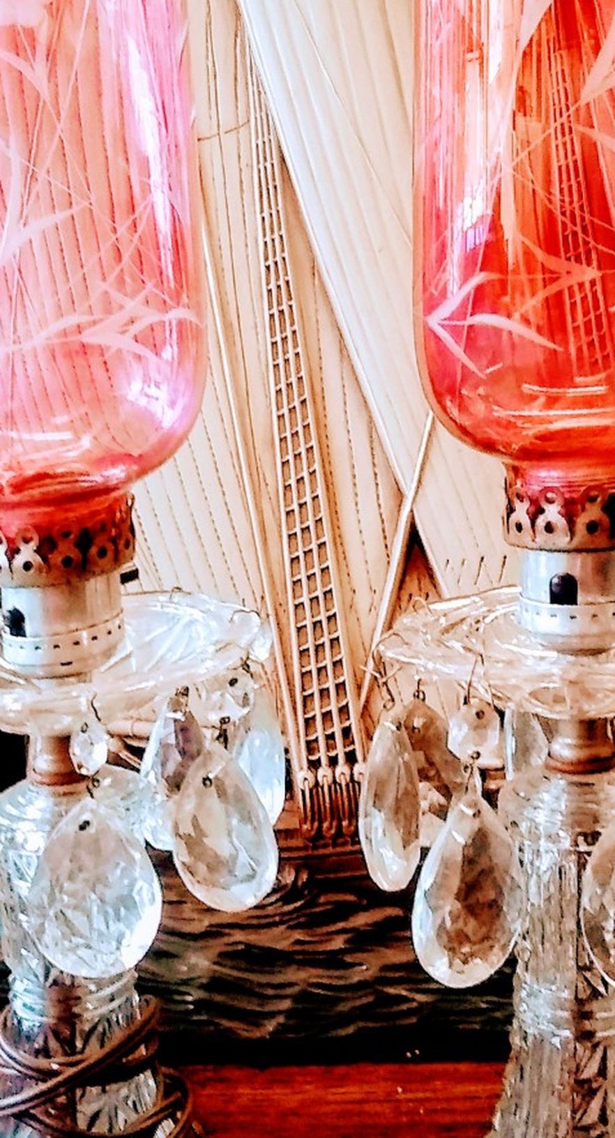 Antique Vanity, Mantle Lamps