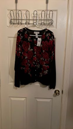 Cathy Daniels Size XL Floral Cardigan /New