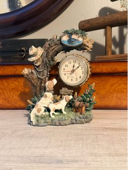 Vintage Hunting Dogs and Duck Decorative Table Clock