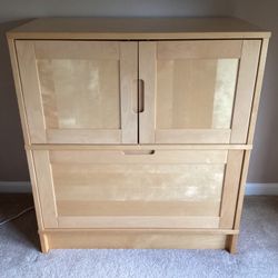 Wood File Cabinet With Top Drawer & Hanging File Drawer