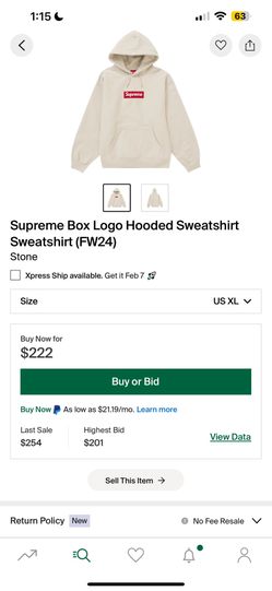 Supreme Box Logo Hoodie Stone XL Ds new
